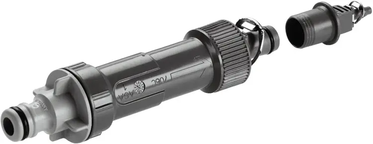 Gardena Aparato básico Reductor 1000 Reducción de la presión a Aprox. 1.5 Bar. Caudal de Agua hasta 1.000 L/h, con el Sistema de conexión Quick and Easy, Color Negro, Gris, Plata