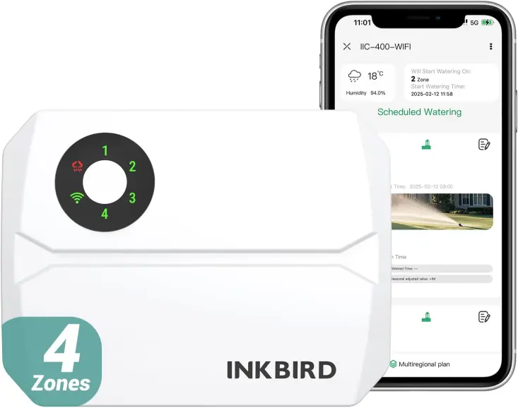 Inkbird IIC-400 WiFi. Controlador 4 zonas, tipo temporizador multivía