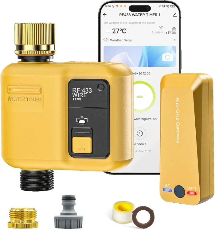Ordenador de riego Inteligente WiFi con 1 Zona de Salida y 5 programas de riego con retardo de Lluvi