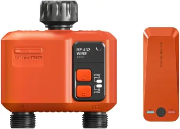 Smart Programador riego WiFi 2 Salidas con 300 Metros RF,WiFi supercobertura, Sistema de riego para 